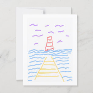 Der Leuchtturm und die Pier Postkarte