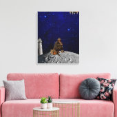 Der Leuchtturmhalter gab Zuhause zurück Leinwanddruck (Insitu (Wohnzimmer))