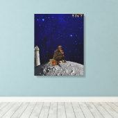 Der Leuchtturmhalter gab Zuhause zurück Leinwanddruck (Insitu (Holzboden))