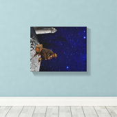 Der Leuchtturmhalter gab Zuhause zurück Leinwanddruck (Insitu (Holzboden))