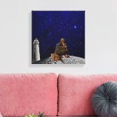 Der Leuchtturmhalter gab Zuhause zurück Leinwanddruck (Insitu (Wohnzimmer))