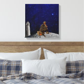 Der Leuchtturmhalter gab Zuhause zurück Leinwanddruck (Insitu (Schlafzimmer))