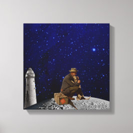 Der Leuchtturmhalter gab Zuhause zurück Leinwanddruck