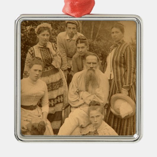 Der Lew Tolstoi Autor mit seiner Familie Silbernes Ornament (Vorne)
