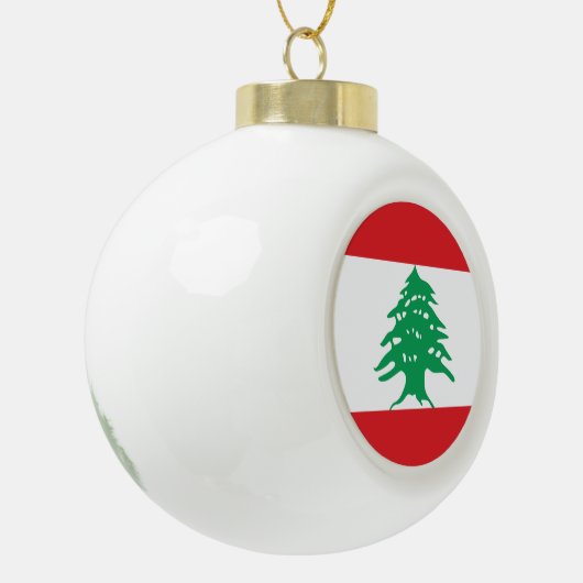 Der Libanon-Flagge Keramik Kugel-Ornament (Links)