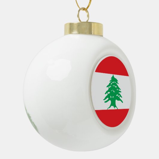 Der Libanon-Flagge Keramik Kugel-Ornament (Links)