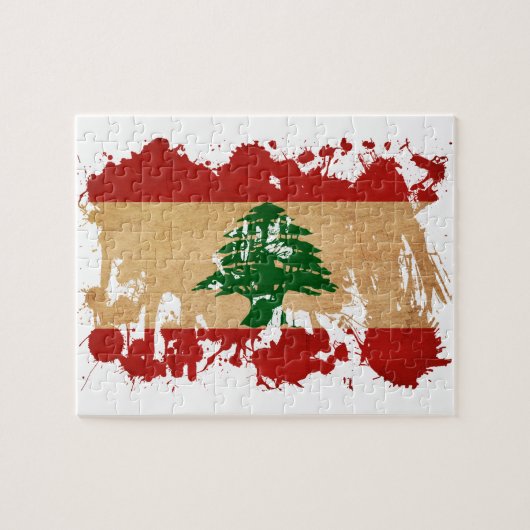 Der Libanon-Flagge Puzzle (Horizontal)