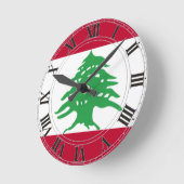 Der Libanon-Flagge Runde Wanduhr (Winkel)