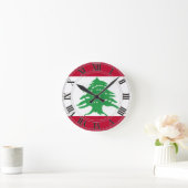 Der Libanon-Flagge Runde Wanduhr (Zuhause)