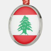 Der Libanon-Flagge Silbernes Ornament (Links)