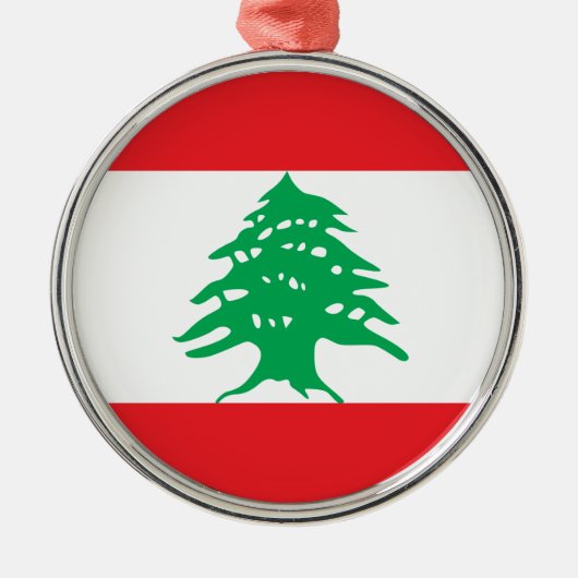 Der Libanon-Flagge Silbernes Ornament (Vorne)