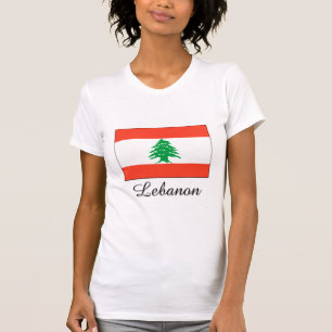 Der Libanon-Flaggen-Entwurf T-Shirt