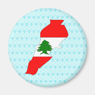 Der Libanon-Flaggen-Karte Größengleich Magnet