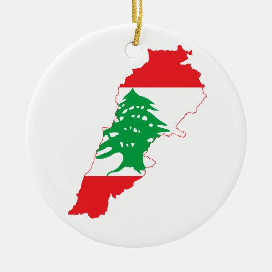 Der Libanon-Flaggen-Karte Keramik Ornament (Vorne)