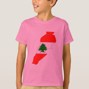 Der Libanon-Flaggenkarte T-Shirt