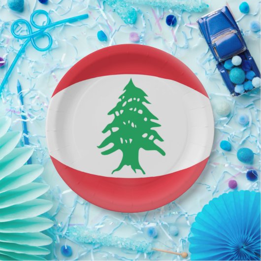 Der Libanon-Libanese-Flagge Pappteller (Party)