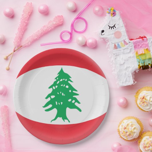 Der Libanon-Libanese-Flagge Pappteller (Party)