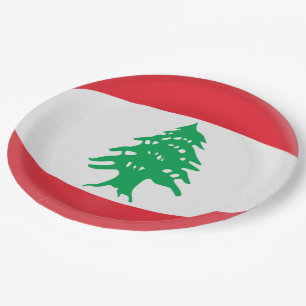 Der Libanon-Libanese-Flagge Pappteller
