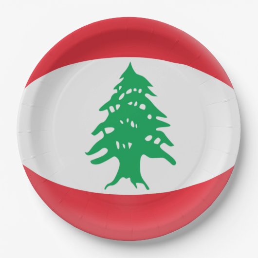 Der Libanon-Libanese-Flagge Pappteller (Vorderseite)