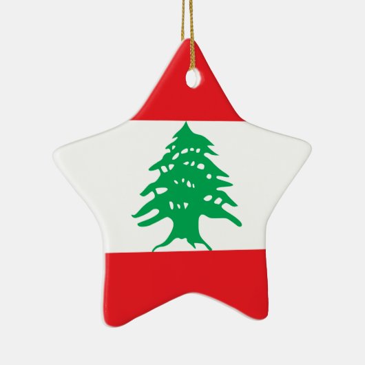 Der Libanon - libanesische Flagge Keramik Ornament (Rechts)