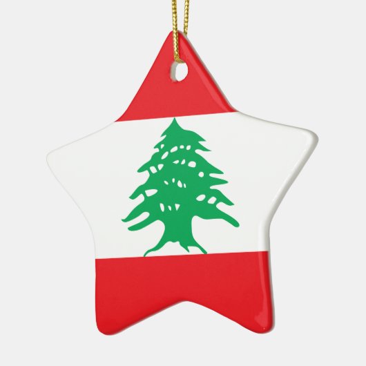 Der Libanon - libanesische Flagge Keramik Ornament (Links)
