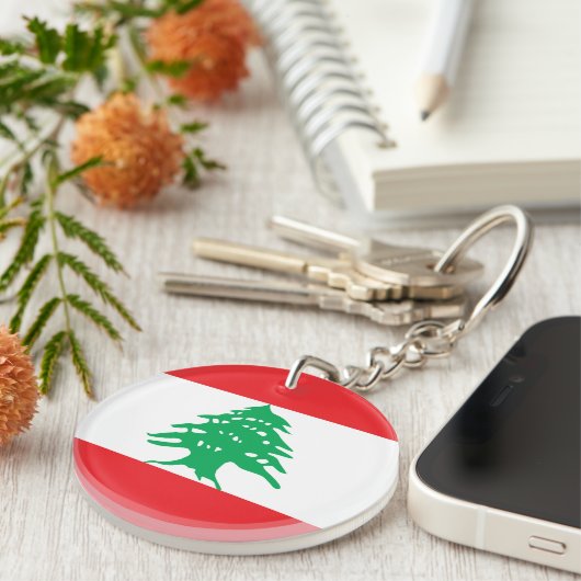 Der Libanon - libanesische Flagge Schlüsselanhänger (Vorderseite rechts)