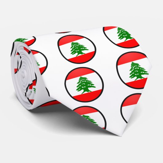 Der Libanon-Qualität Flaggen-Kreis Krawatte (Gerollt)