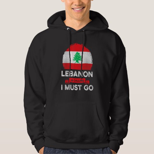 Der Libanon ruft, ich muss gehen, libanesisches Er Hoodie (Vorderseite)