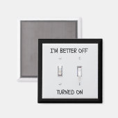 Der Lichtschalter eingeschaltet auf Magnet (Vorderseite/Rückseite)