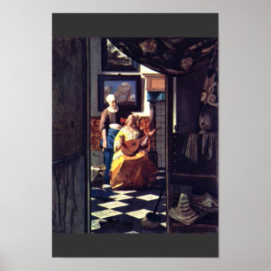 Der Liebe-Buchstabe, durch Johannes Vermeer Poster