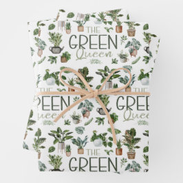 Der Liebhaber der tropischen Hauspflanze der grüne Geschenkpapier Set