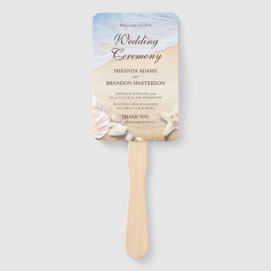 Der Liebhaber des Hochzeitsprogramms für tropische Fächer (Vorderseite)