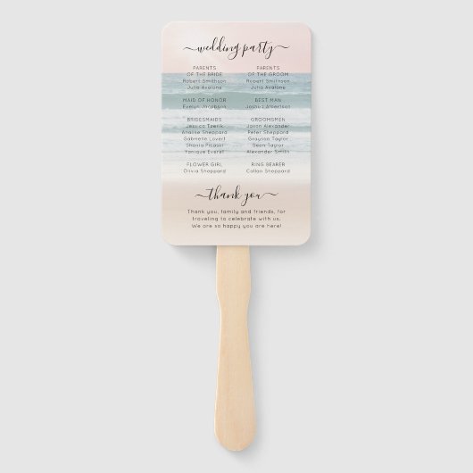 Der Liebhaber des Hochzeitsprogramms "Tropical Bea Fächer (Rückseite)