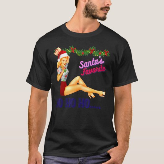 Der Liebling des Weihnachtsmanns Ho Ho Ho Nice Nau T-Shirt (Vorderseite)