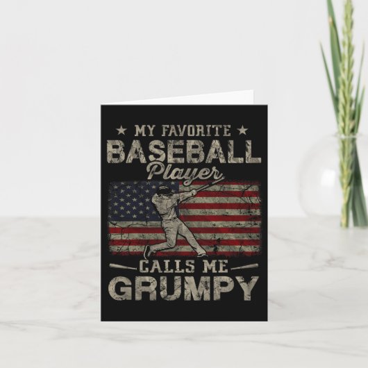 Der Lieblings-Baseball-Spieler nennt mich Grumpy-V Karte (Vorderseite)