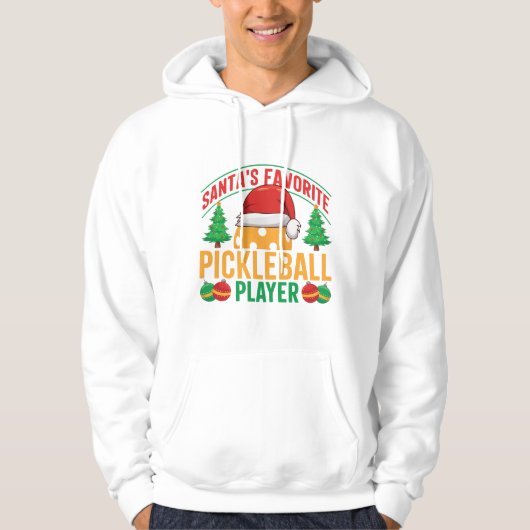Der Lieblings-Pickleball-Spieler des Weihnachtsman Hoodie (Vorderseite)