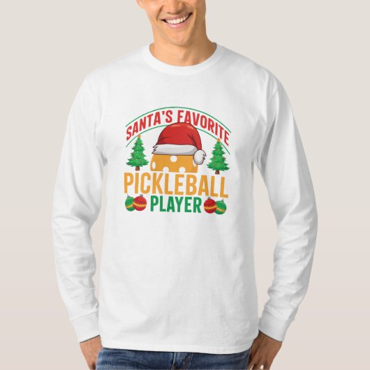 Der Lieblings-Pickleball-Spieler des Weihnachtsman T-Shirt (Vorderseite)