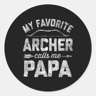 Der Lieblingsarcher nennt Papa Archery Vatertag Runder Aufkleber