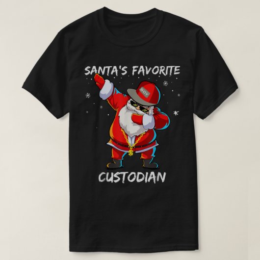 Der LieblingsCustodian Funny Dabbing Santa Chr T-Shirt (Design vorne)