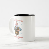 Der Lieblingsgerüst des Weihnachtsmanns im Barkeep Zweifarbige Tasse (Vorderseite Links)