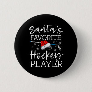 Der Lieblingshockey-Spieler des Weihnachtsmanns, P Button