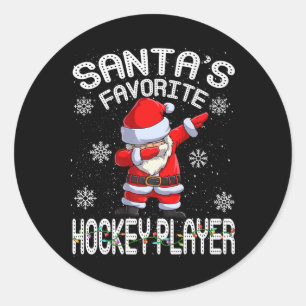 Der Lieblingshockeyspieler des Weihnachtsmanns Mer Runder Aufkleber