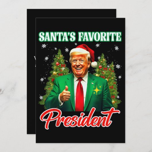 Der Lieblingspräsident des Weihnachtsmanns | Trump Feiertagskarte (Vorne/Hinten)