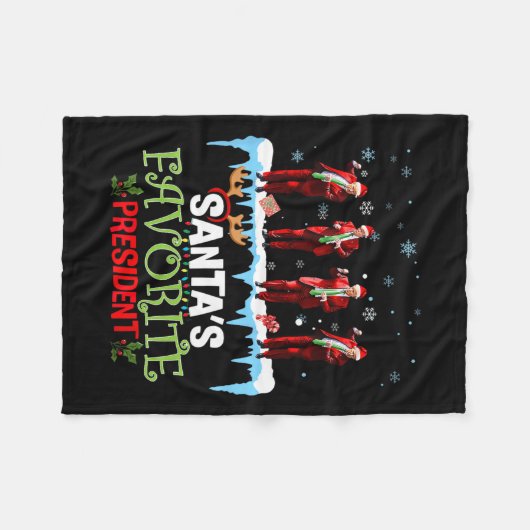 Der Lieblingspräsident des Weihnachtsmanns, Trump, Fleecedecke (Vorderseite (Horizontal))