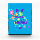 Der liebste Oma Award Blumenblock für das Foto (Vorderseite)