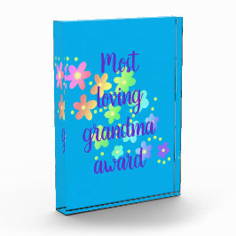 Der liebste Oma Award Blumenblock für das Foto