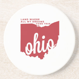 der Lied-Texte   Ohios   Rot Kirsch Sandstein Untersetzer