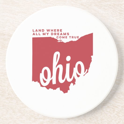 der Lied-Texte | Ohios | Rot Kirsch Sandstein Untersetzer (Vorne)