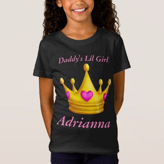 Der Lil des Vatis kleines Mädchen-Prinzessin Crown T-Shirt (Vorderseite)