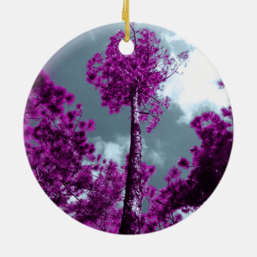Der Lila Baum Keramik Ornament (Hinten)